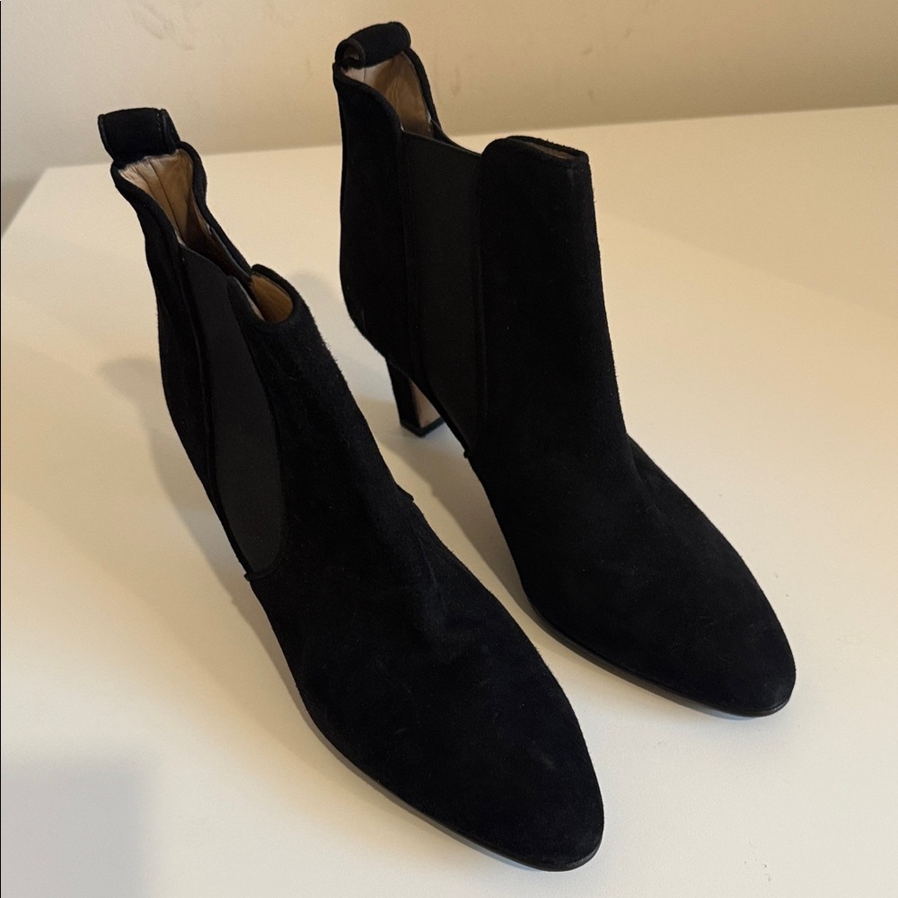 Manolo Blahnik Black Suede Ankle Boots